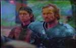 Arthur and Uriens watch Leon de Grance try to draw Excalibur.